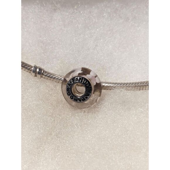 New Pandora Transparent Pink with Pink Markings Murano Bead - BEAUTIFUL!!! - Picture 4 of 4